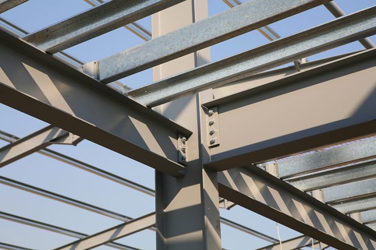Structural,Steel,Framework,On,New,Industrial,Unit